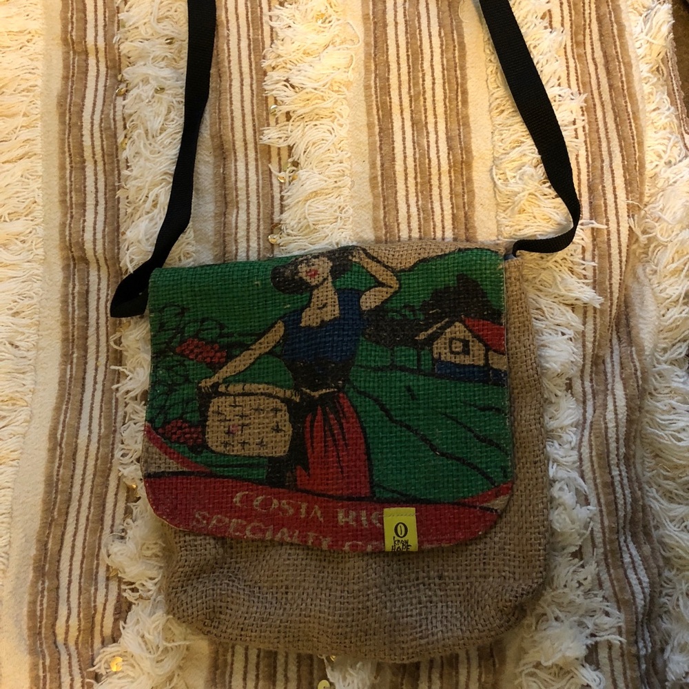 Coffee Bean Canvas Crossbody Bag
